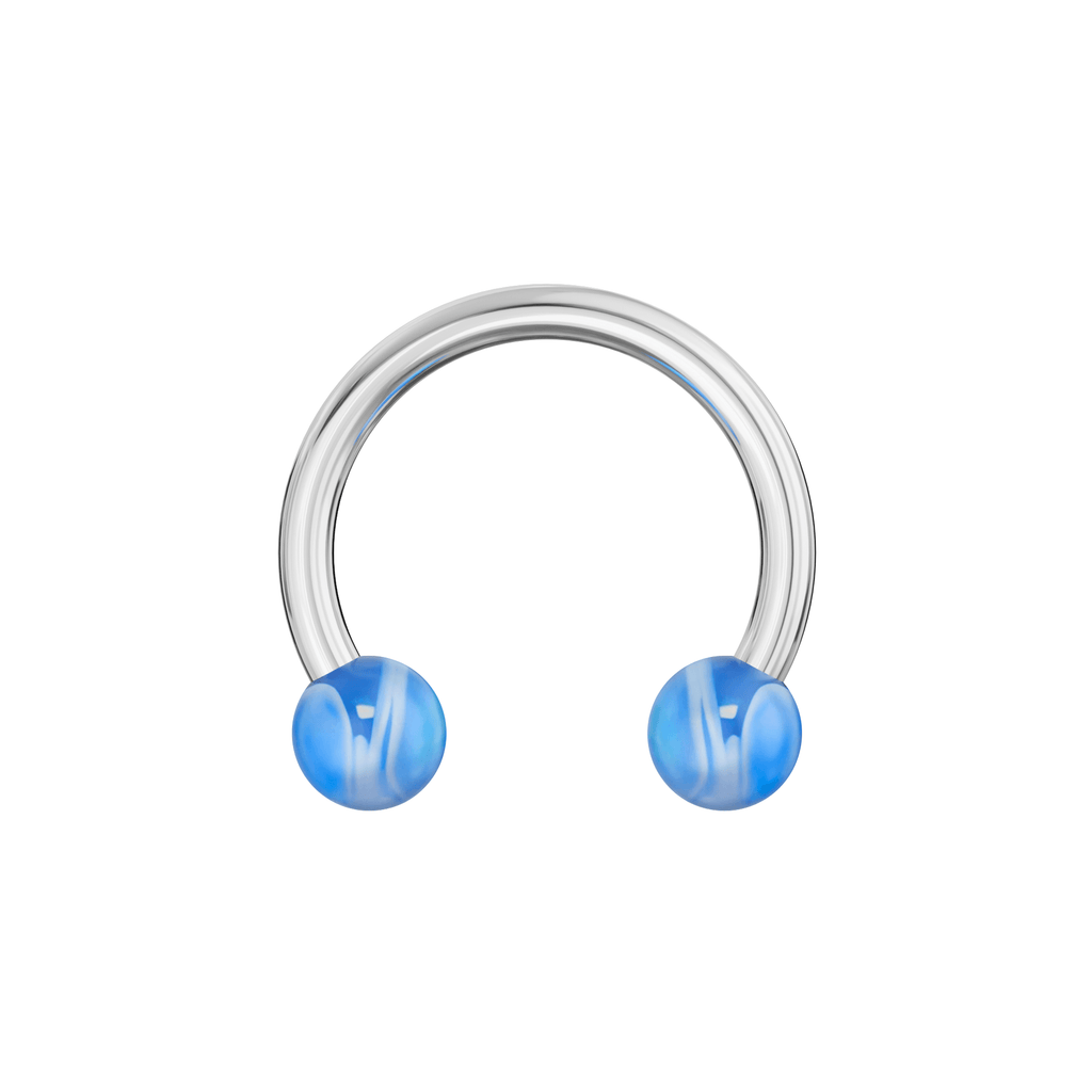 316L Surgical Steel Circular Barbells with Mixed UV Balls Body Jewelry (Pack of 10)