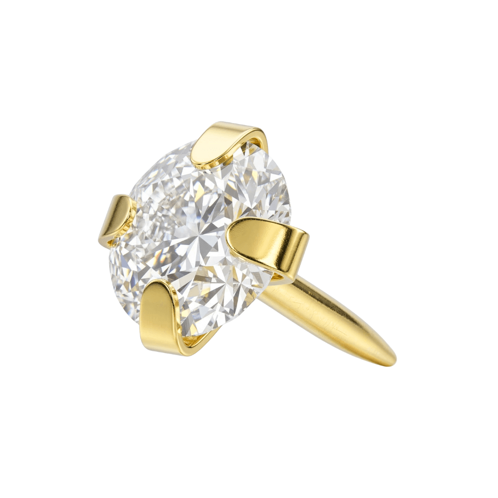 925 Sterling Silver Round CZ Jewelled Push-Fit Top