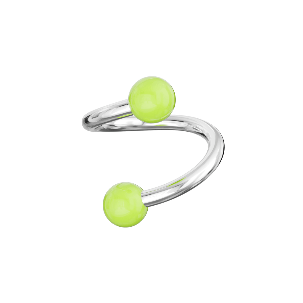 316L Surgical Steel Twisted Barbell With Pastel UV Balls (Pack of 10)