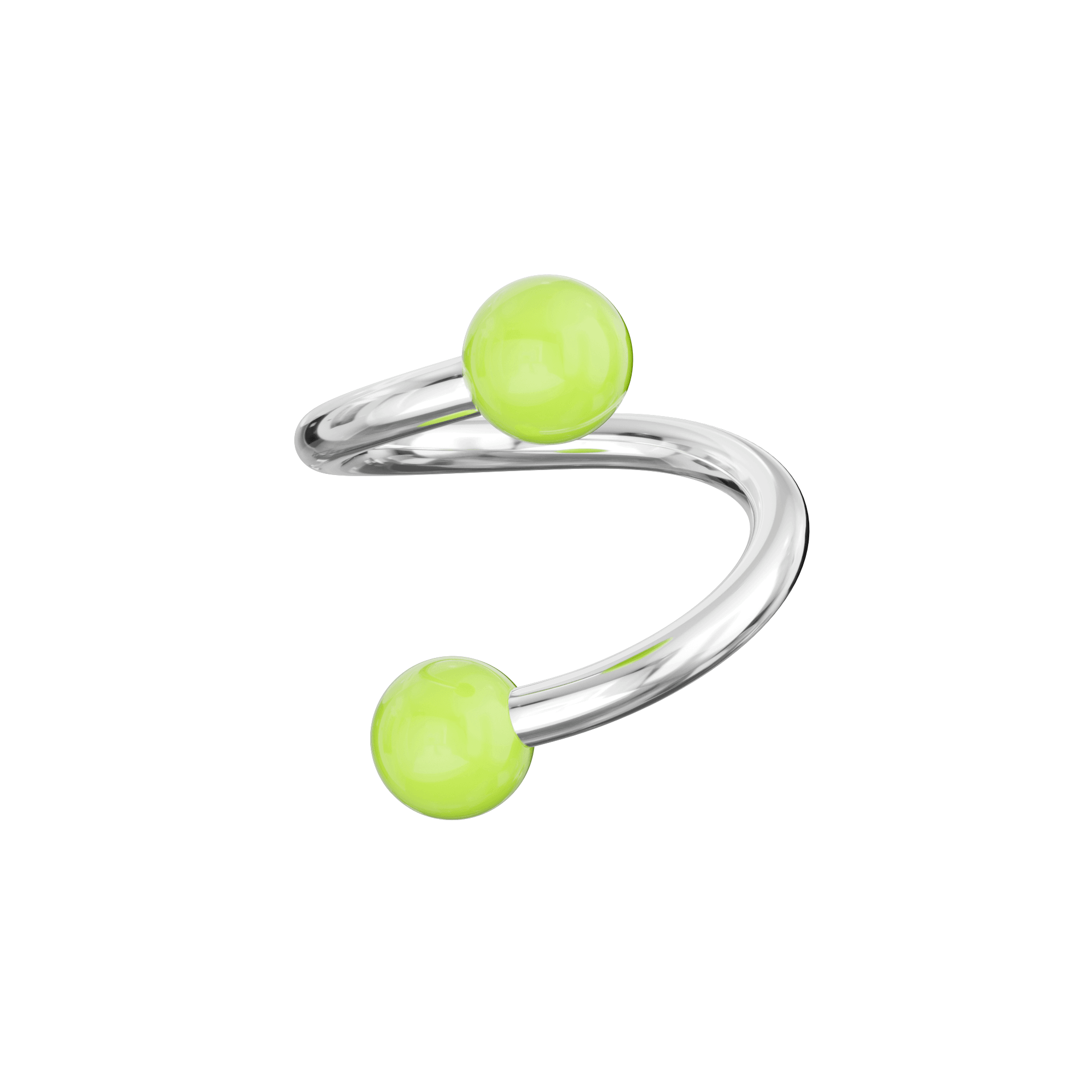 316L Surgical Steel Twisted Barbell With Pastel UV Balls (Pack of 10)