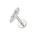 316L Surgical Steel Simple Baguette CZ Jewelled Internally Threaded Flatback Stud