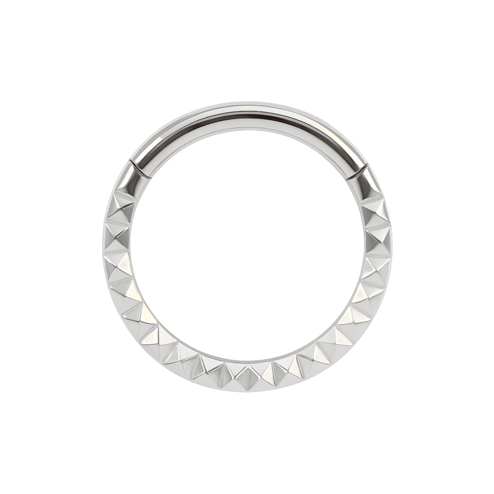 316L Surgical Steel Pyramid Laser Cut Hinged Segment Clicker Ring