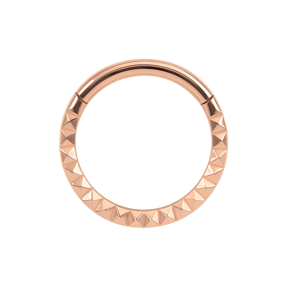 316L Surgical Steel Pyramid Laser Cut Hinged Segment Clicker Ring