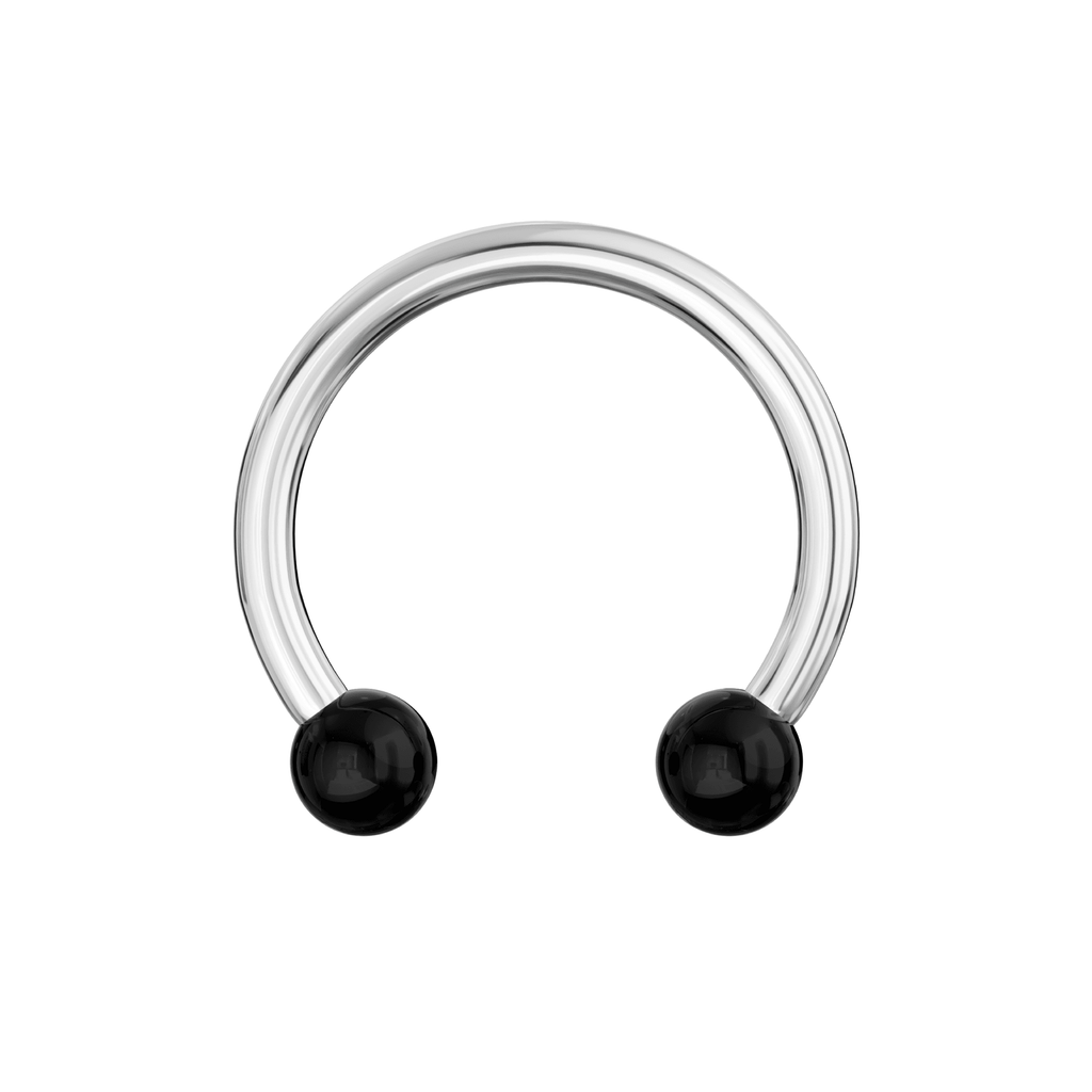 316L Surgical Steel Circular Barbell with Anodised Ball