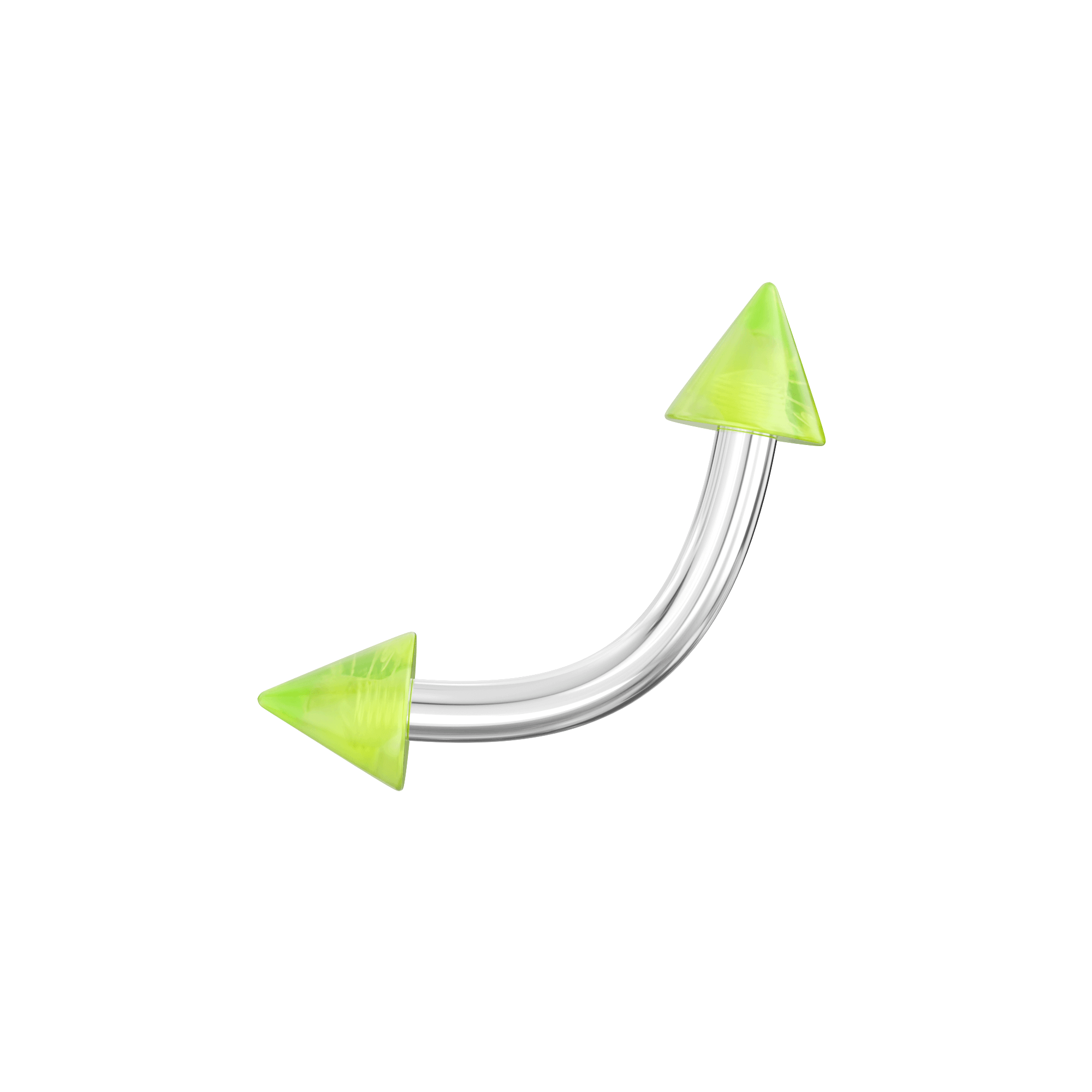 316L Surgical Steel Curved Bar with Pastel UV Cone (Pack of 10)