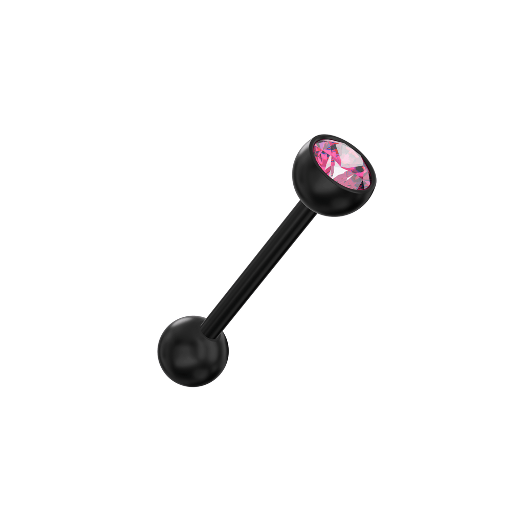 Black-line BioFlex Jewelled Straight Barbell