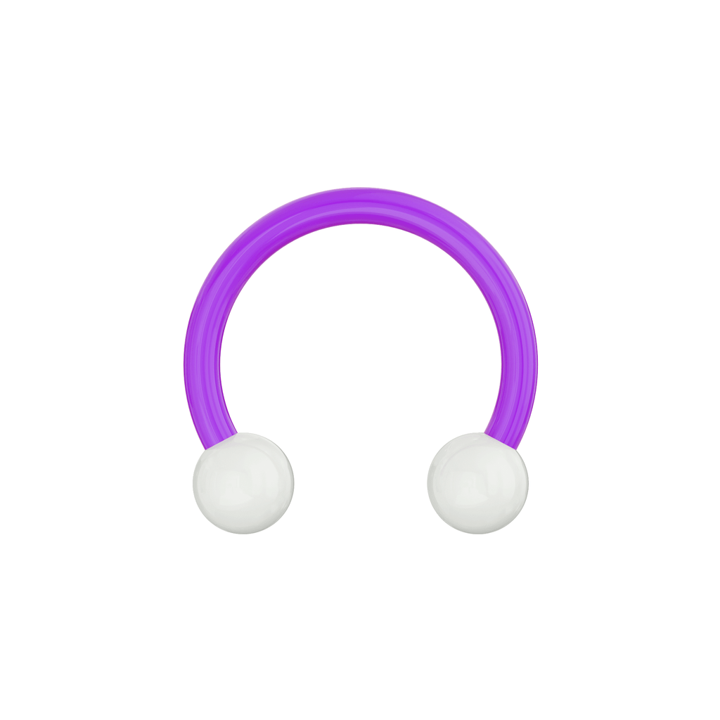 UV Circular Barbell With Glossy UV Balls (Pack of 10)
