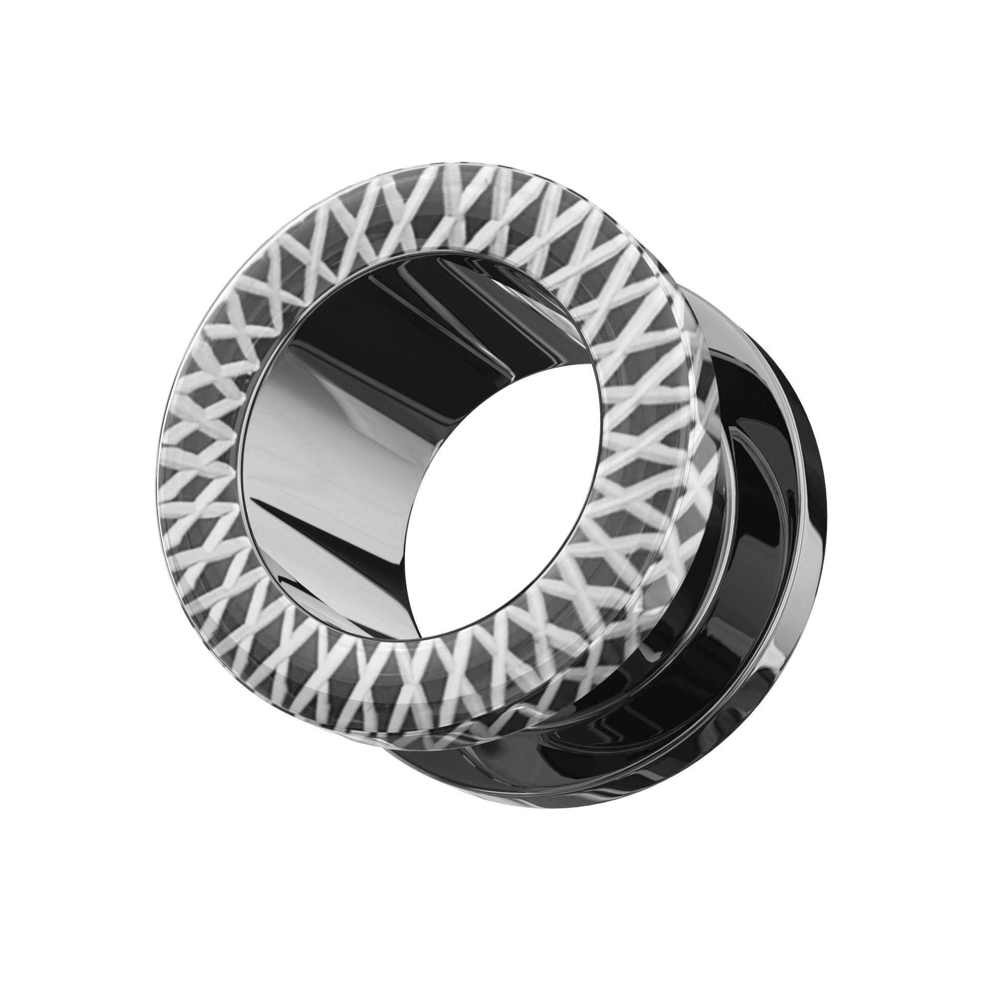 316L Surgical Steel Laser-Cut Edge Externally Threaded Tunnel