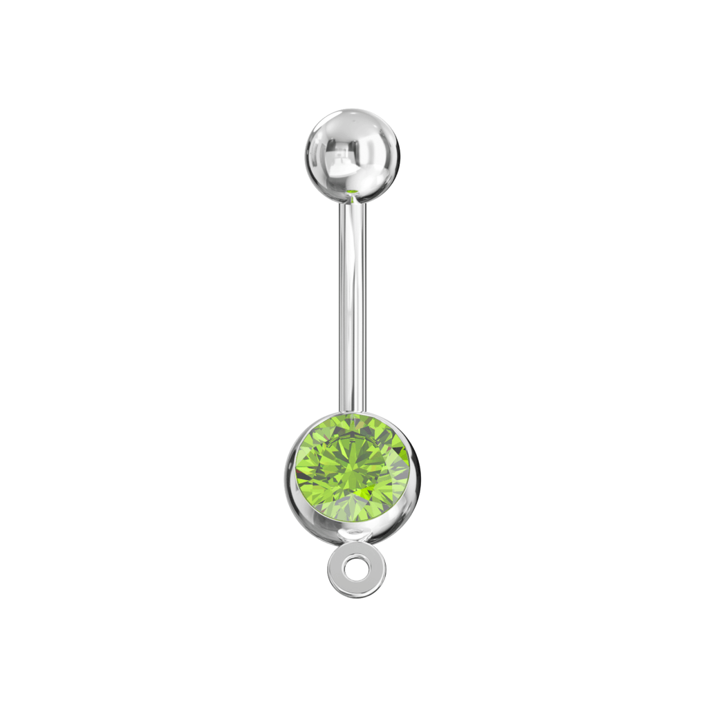 316L Surgical Steel Studded Hook Banana Belly Ring