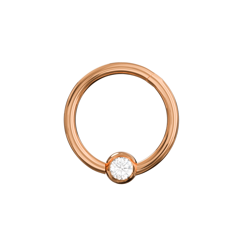 316L Surgical Steel BCR Clicker with CZ Stone Piercing Ring