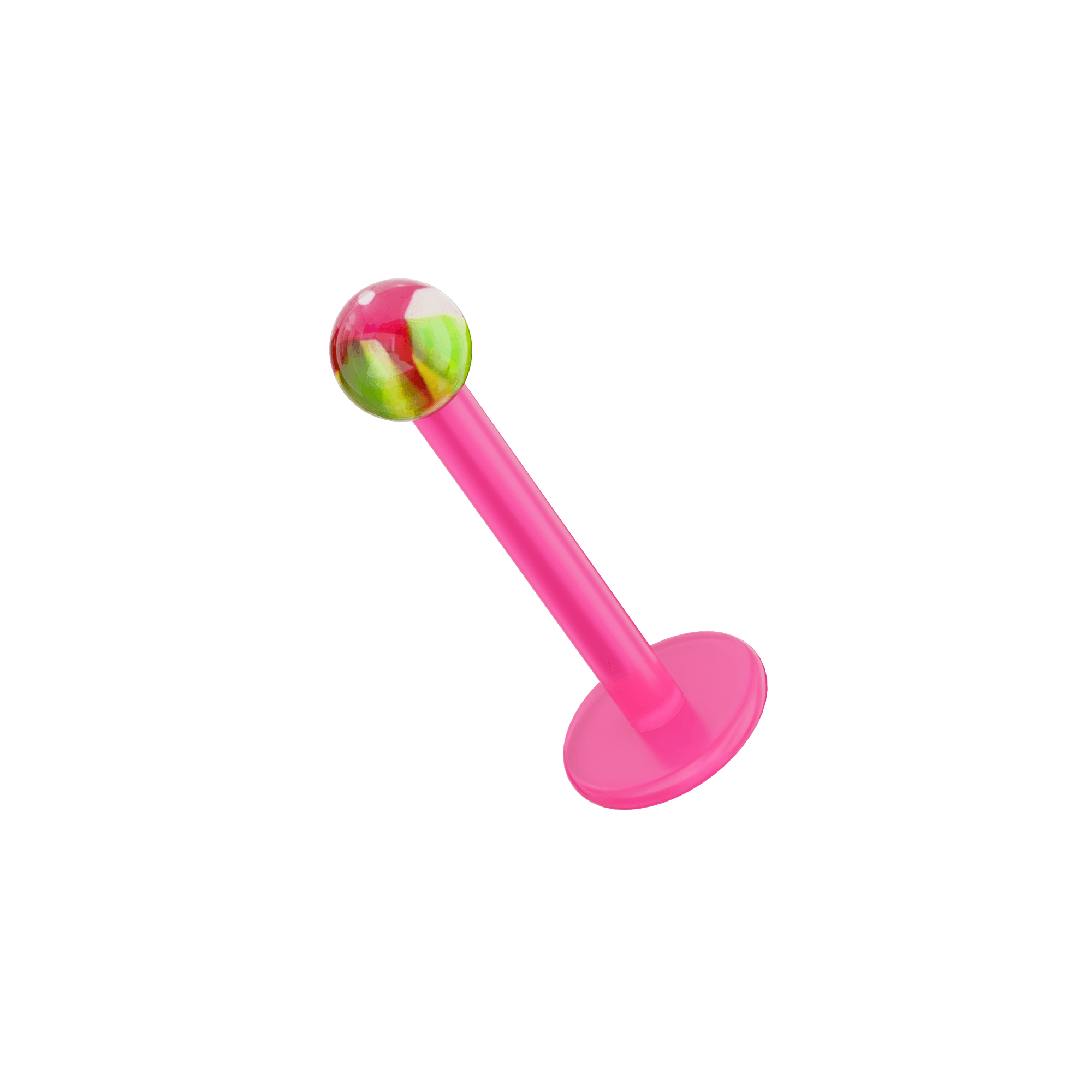 UV Pink Labret with Tye-Dye UV Ball (Pack of 10)