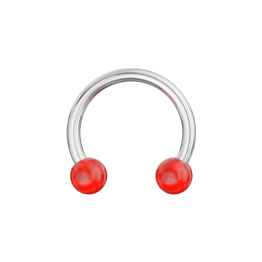 316L Surgical Steel Circular Barbell With Glossy UV Balls (Pack of 10)