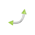 316L Surgical Steel Curved Bar with Glossy UV Cones (Pack of 10)