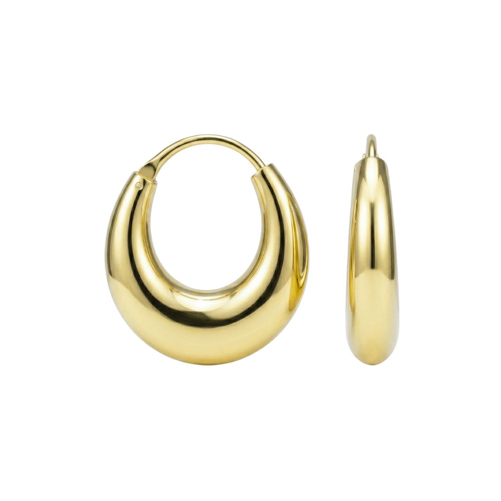 925 Sterling Silver Moon Style Hoop Earrings