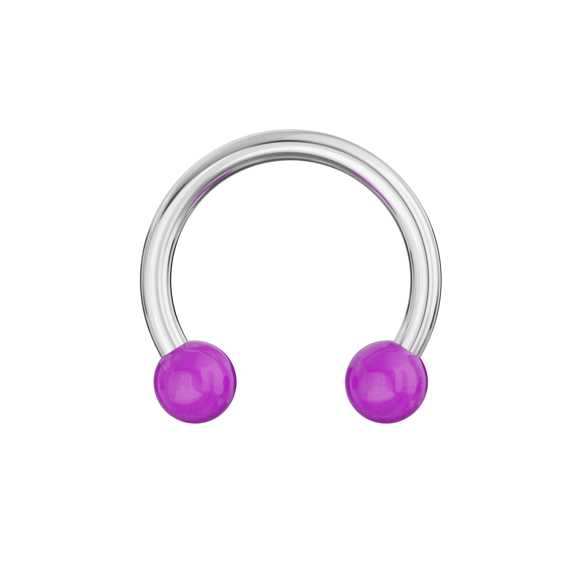 316L Surgical Steel Circular Barbell With Solid Colour UV Balls (Pack of 10)