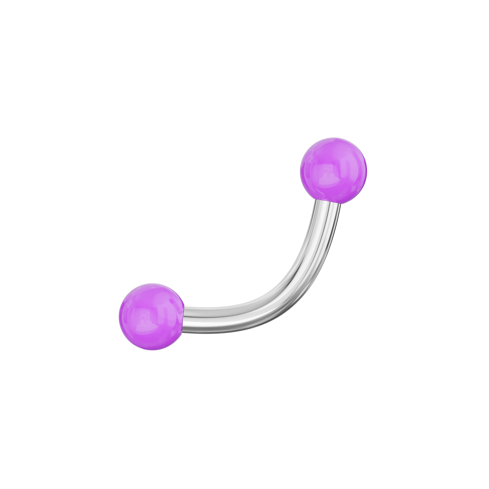 316L Surgical Steel Curved Bar with Basic UV Balls (Pack of 10)