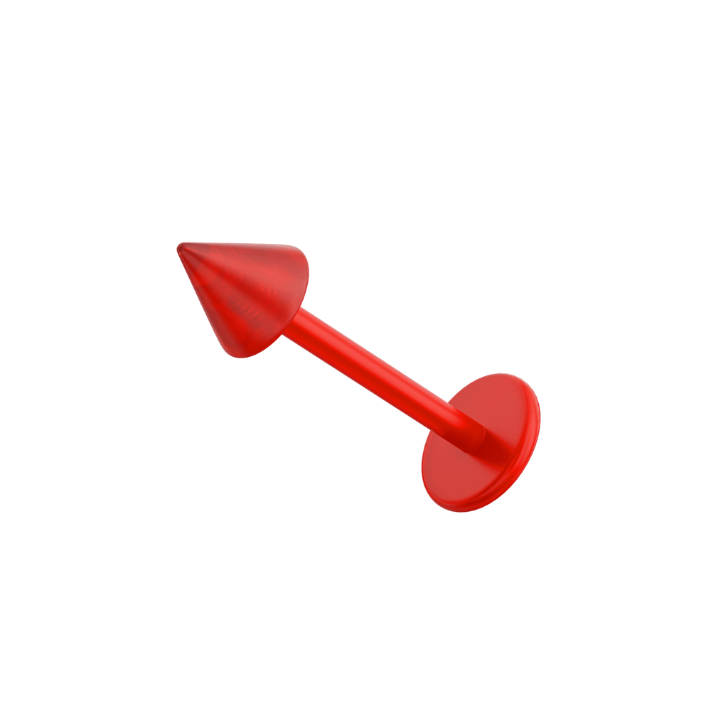 Red UV Labret with Transparent Colour UV Cone (Pack of 10)