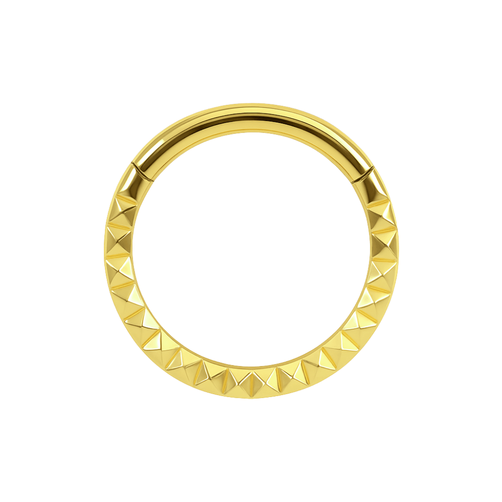 316L Surgical Steel Pyramid Laser Cut Hinged Segment Clicker Ring