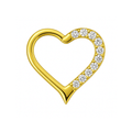 316L Surgical Steel Jewelled Heart Single Closure Clicker