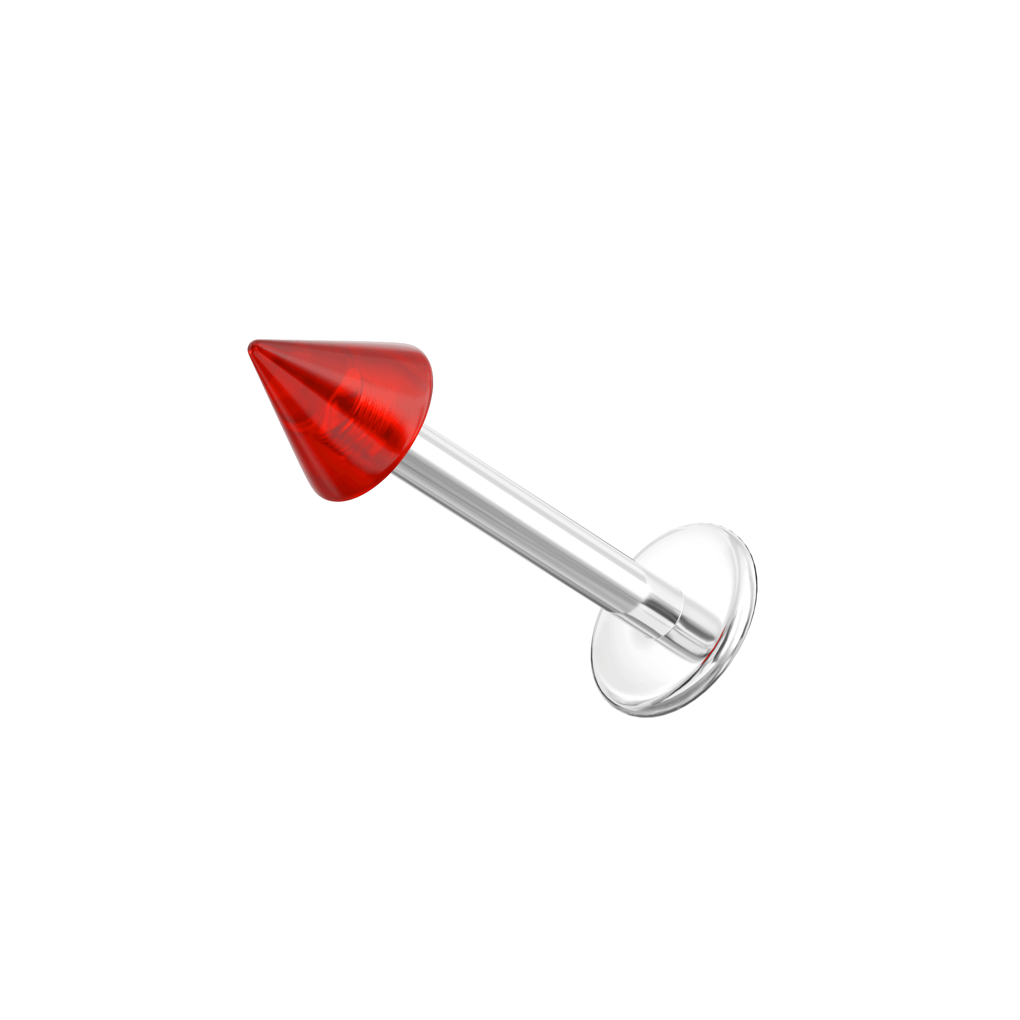 316L Surgical Steel Labret with Transparent Neon UV Cone (Pack of 10)