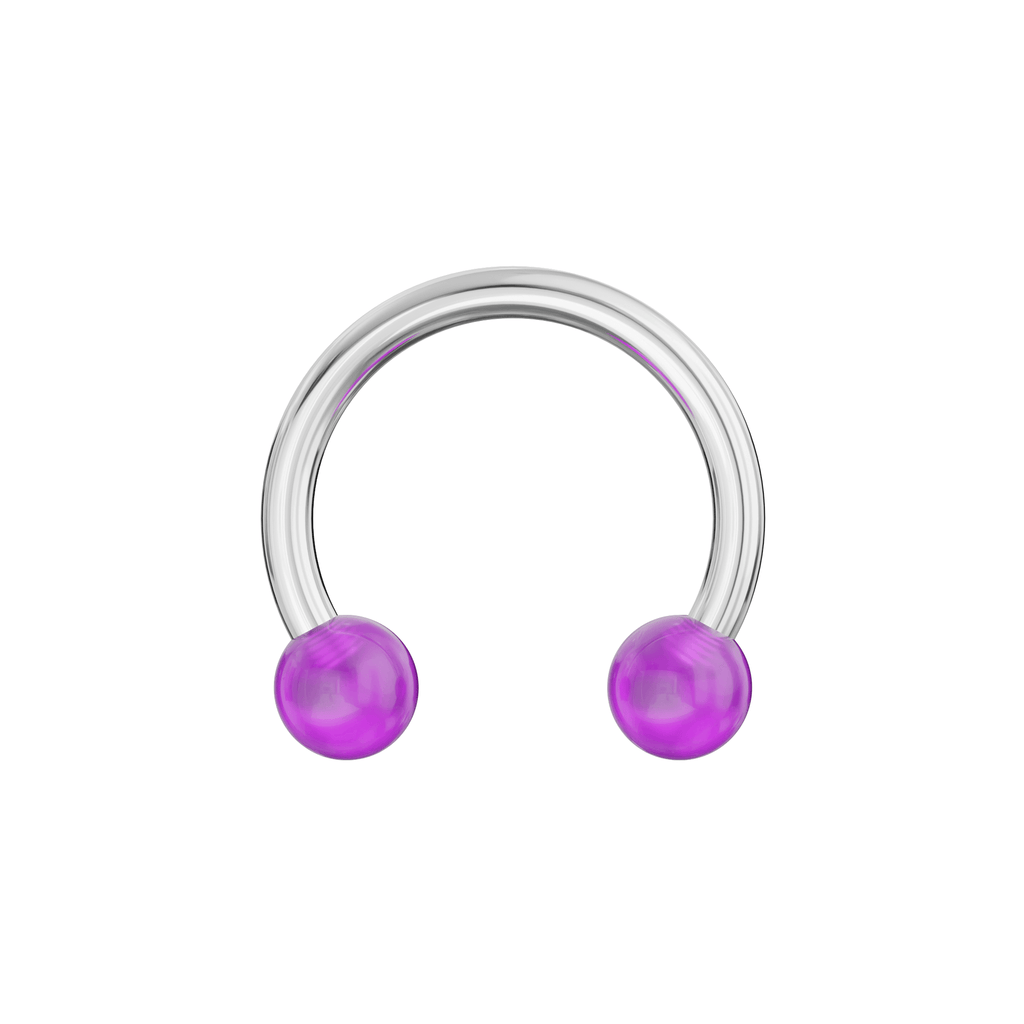 316L Surgical Steel Circular Barbell With Glossy UV Balls (Pack of 10)
