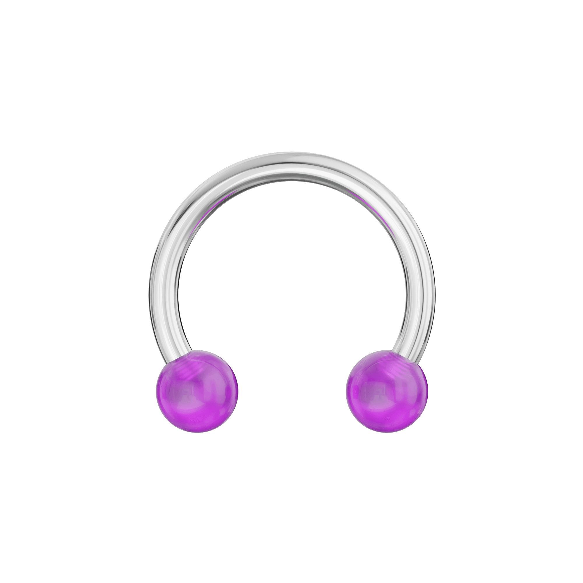 316L Surgical Steel Circular Barbell With Glossy UV Balls (Pack of 10)