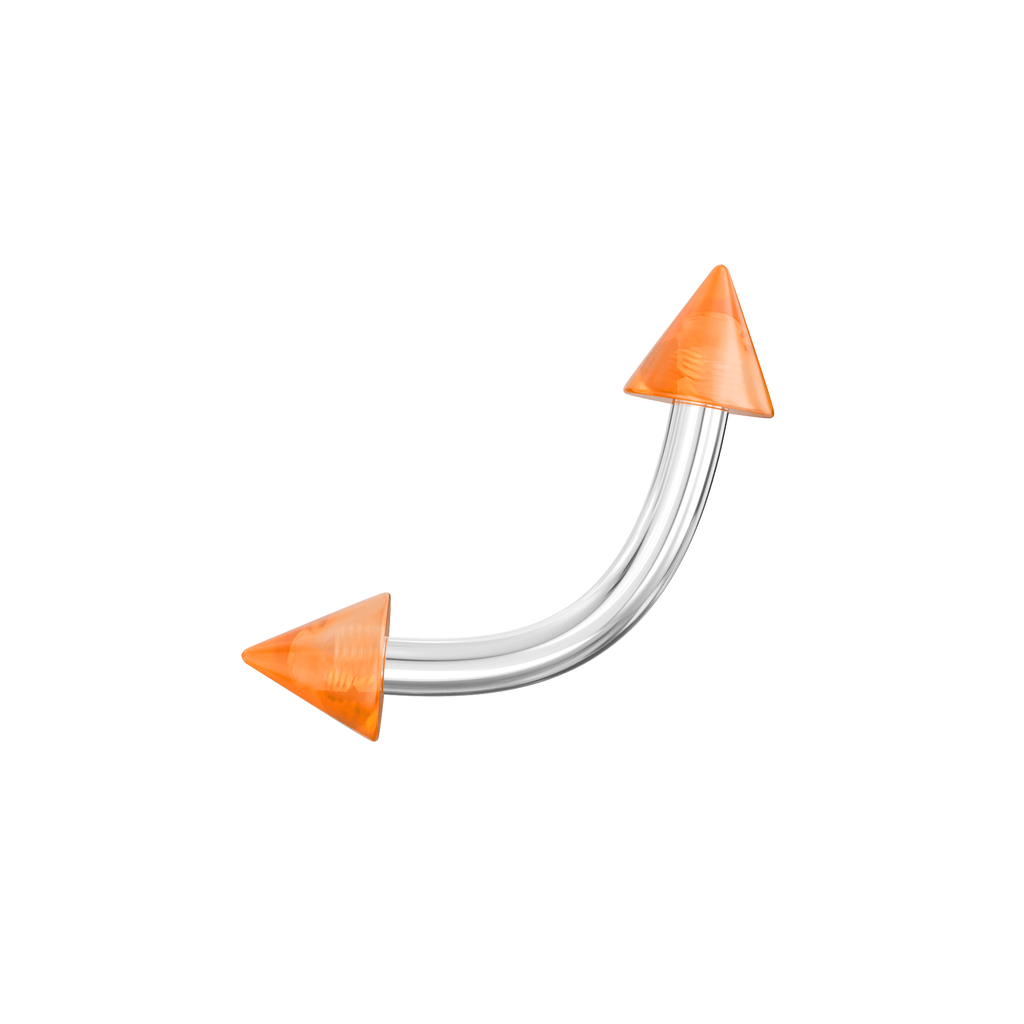316L Surgical Steel Curved Bar with Pastel UV Cone (Pack of 10)