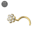 G23 Titanium CZ Jewelled Flower Nose Screw