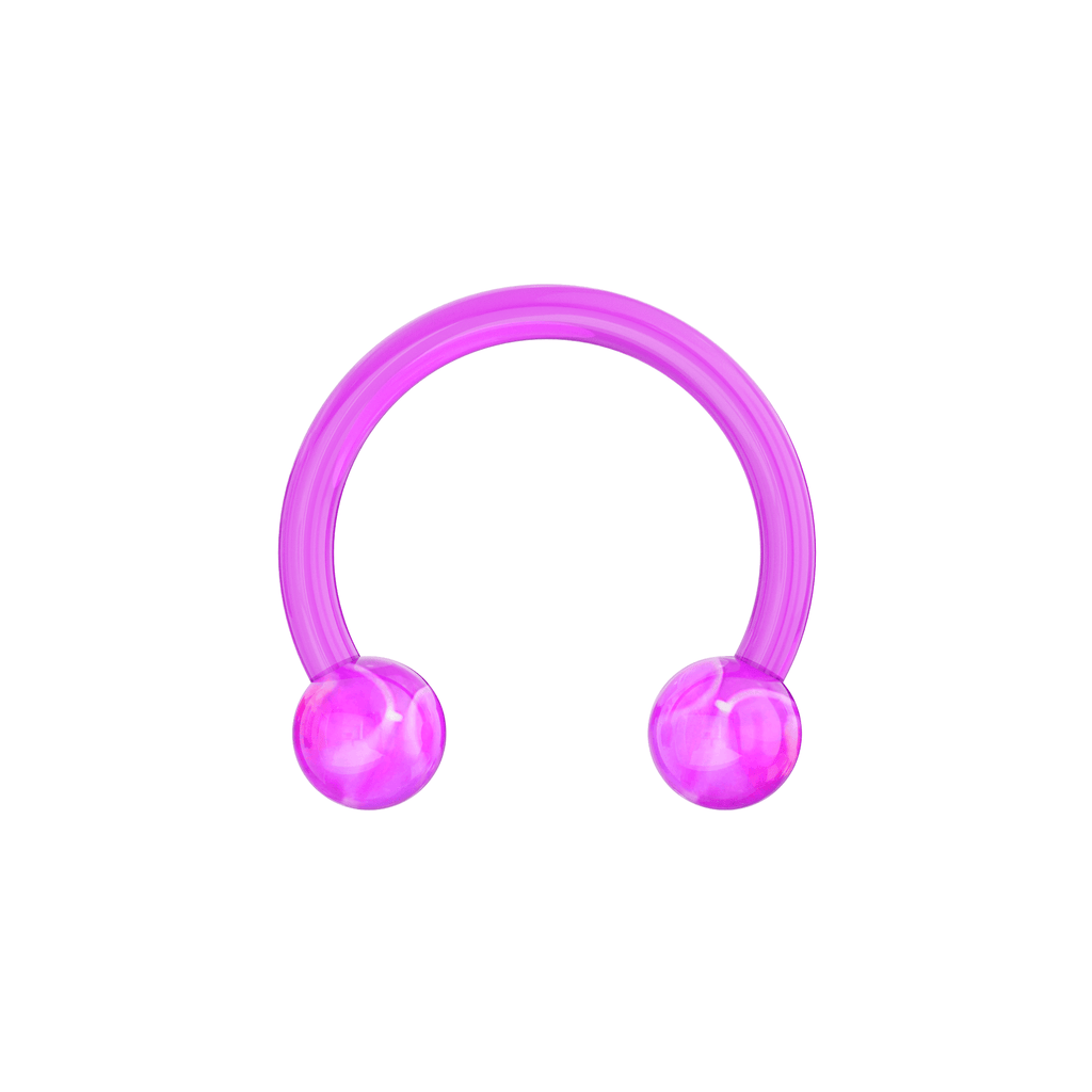 UV Circular Barbell With Marbled UV Balls (Pack of 10)
