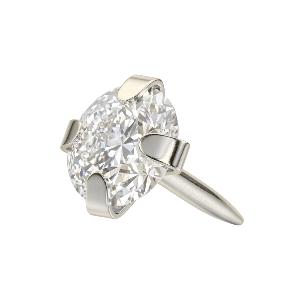 925 Sterling Silver Round CZ Jewelled Push-Fit Top