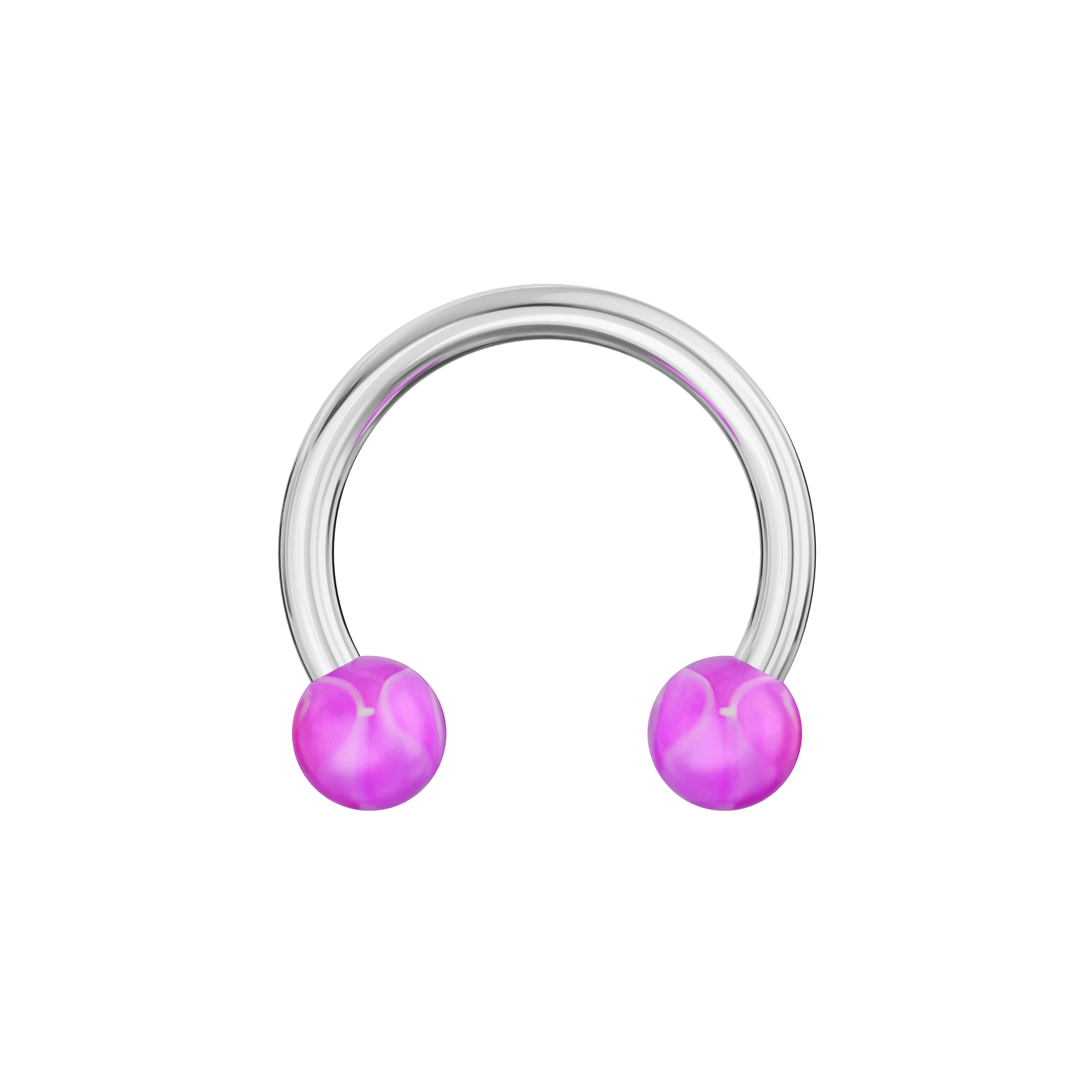 316L Surgical Steel Circular Barbell With Marble UV Balls (Pack of 10)