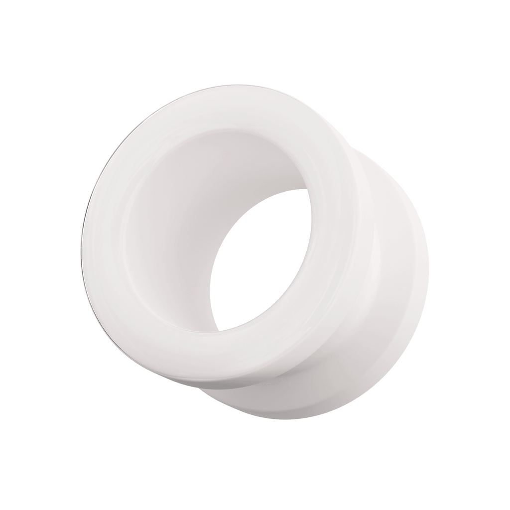 316L Surgical Steel Basic White External Threaded Tunnel