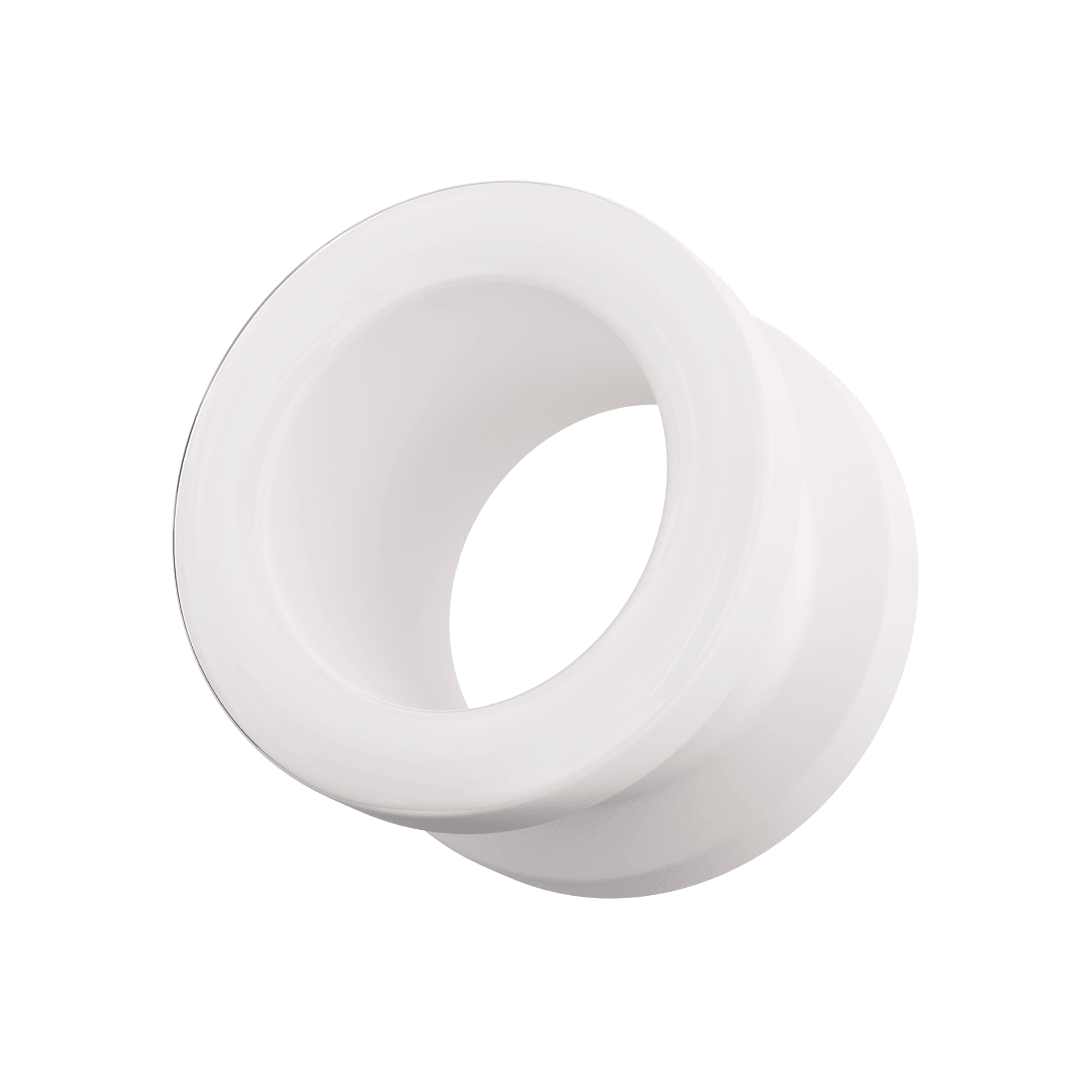 316L Surgical Steel Basic White External Threaded Tunnel