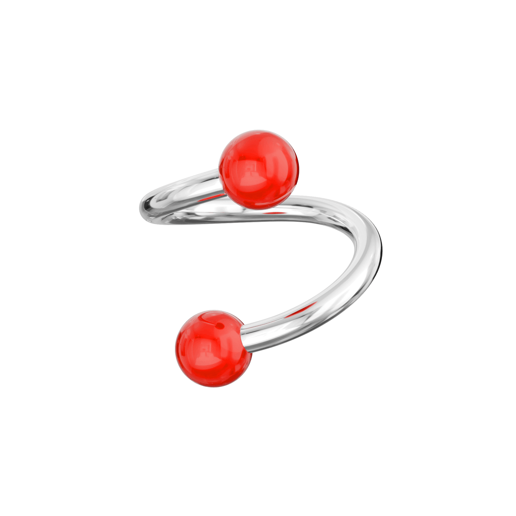 316L Surgical Steel Twisted Barbell With Pastel UV Balls (Pack of 10)