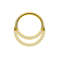 316L Surgical Steel Crescent Moon Crystal Hinged Segment Clicker Ring