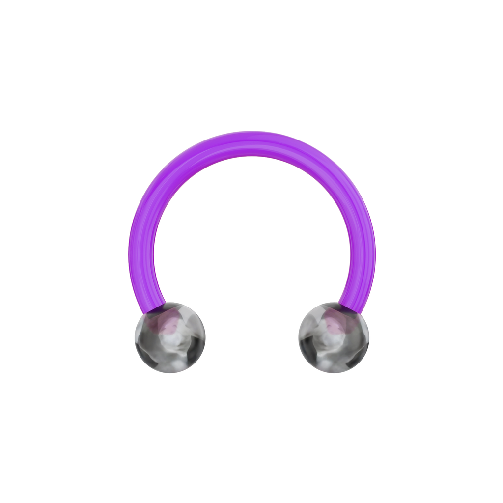 UV Circular Barbell With Marble UV Balls (Pack of 10)