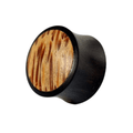 Organic Iron and Coco Wood Double Flared Convex Saddle Ear Plug