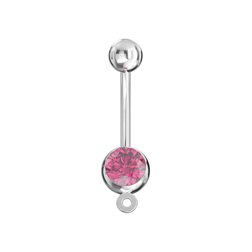 316L Surgical Steel Studded Hook Banana Belly Ring