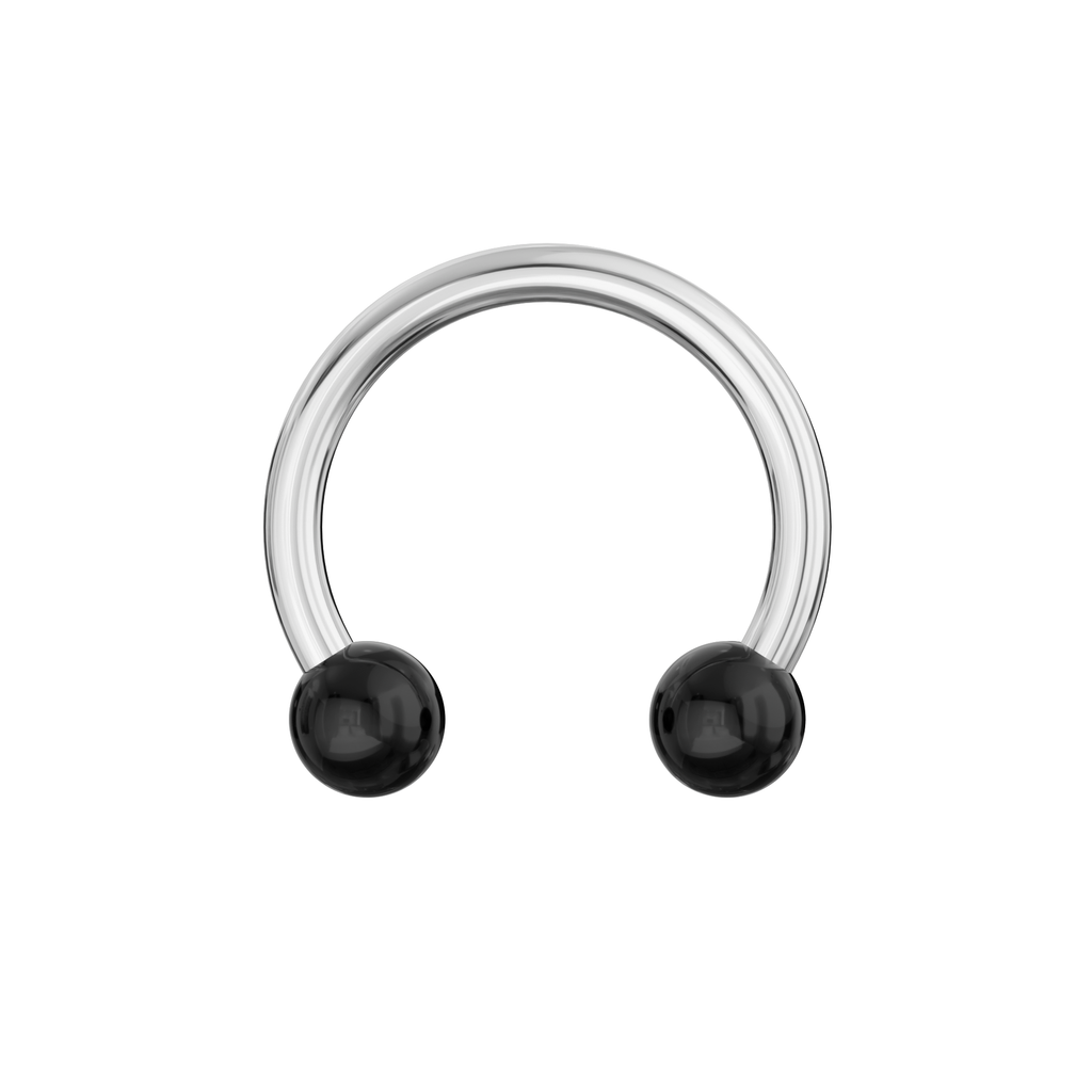 316L Surgical Steel Circular Barbell With Solid Colour UV Balls (Pack of 10)