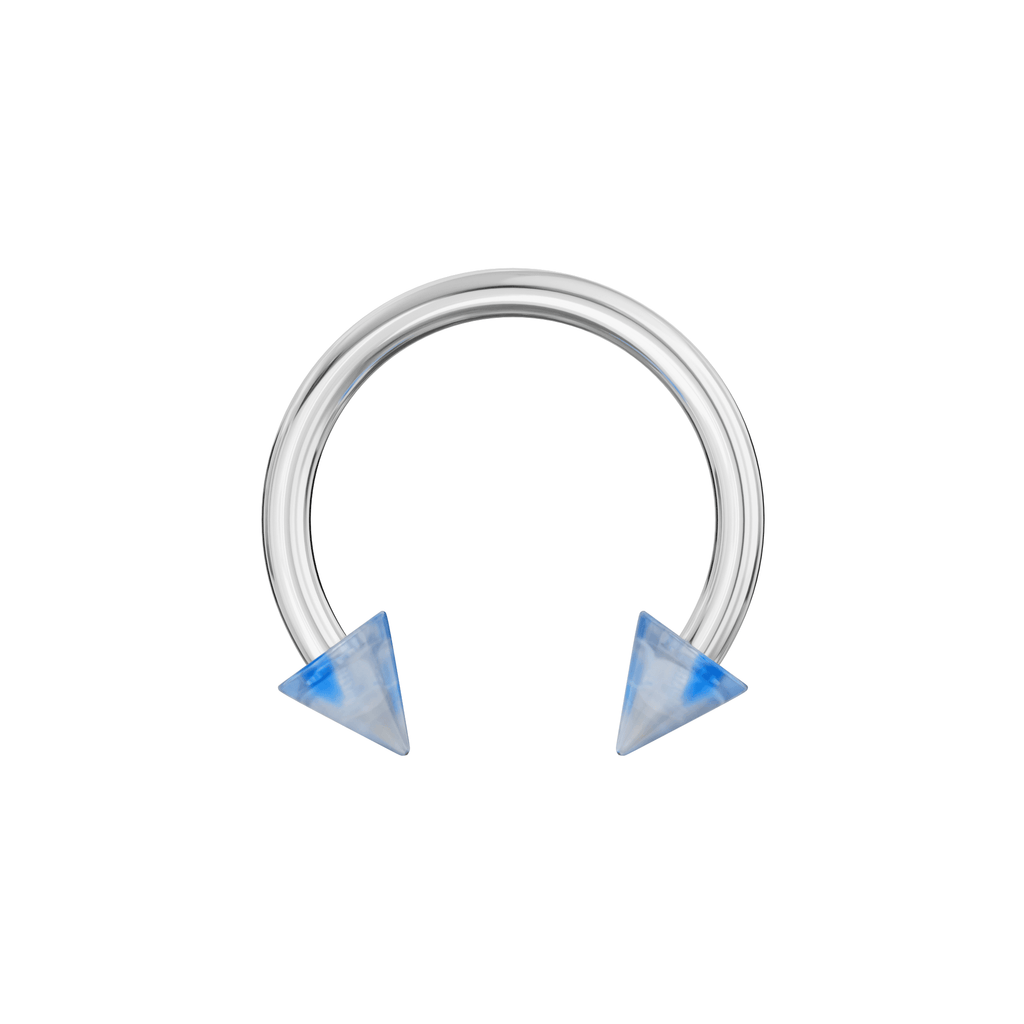 316L Surgical Steel Circular Barbell With Marble UV Cones (Pack of 10)