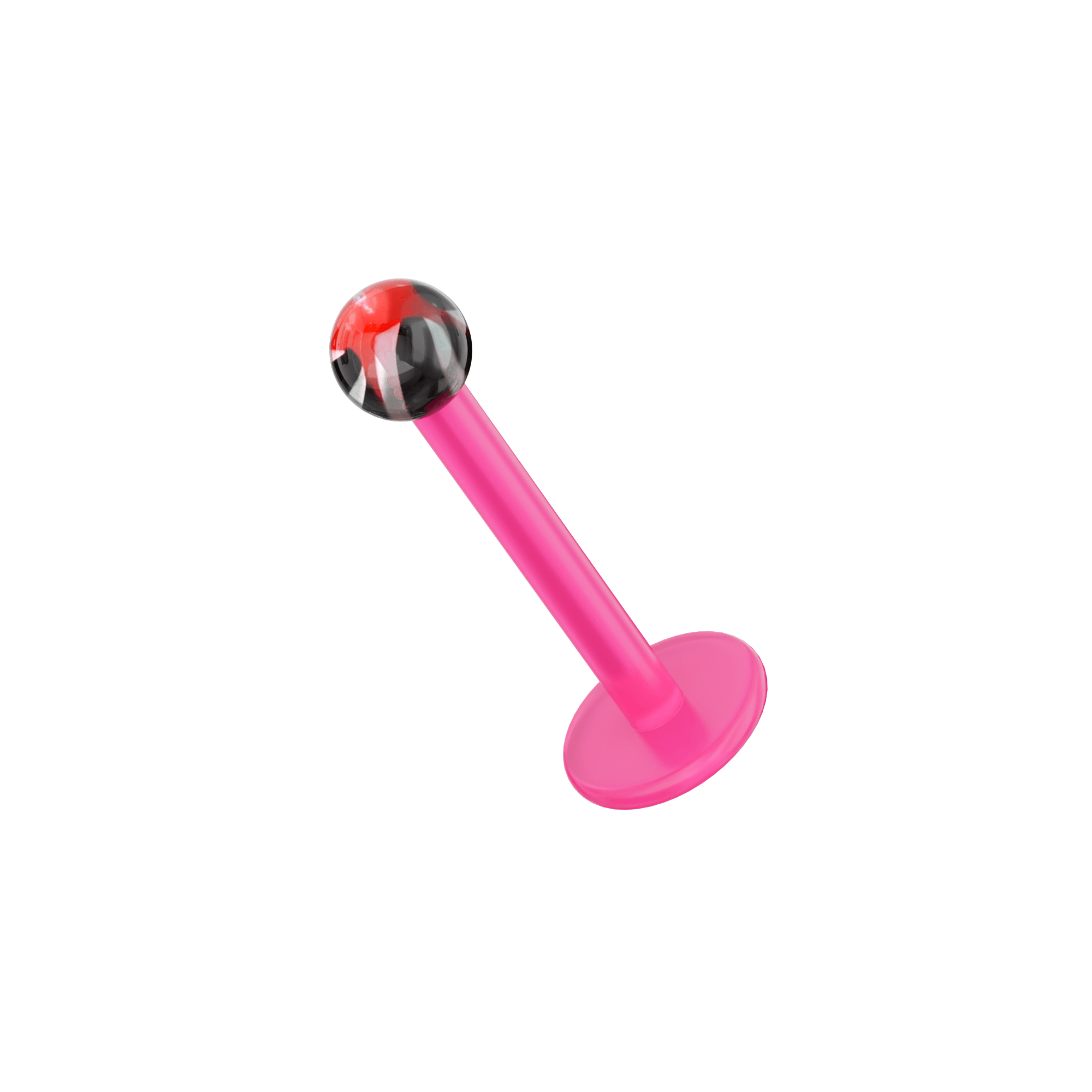 UV Pink Labret with Tye-Dye UV Ball (Pack of 10)