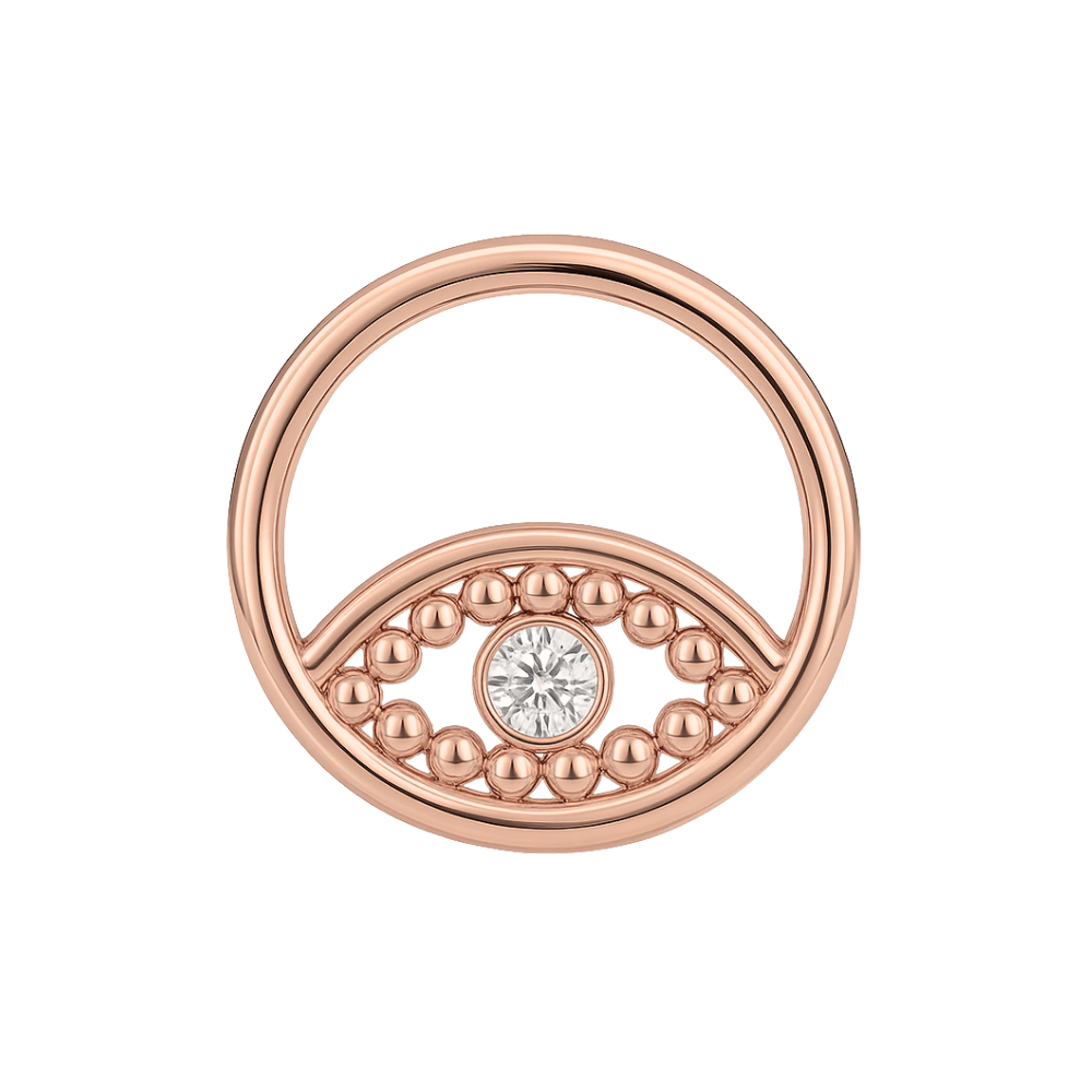 316L Surgical Steel Cubic Zirconia Jewelled Eye Hinged Segment Clicker Ring
