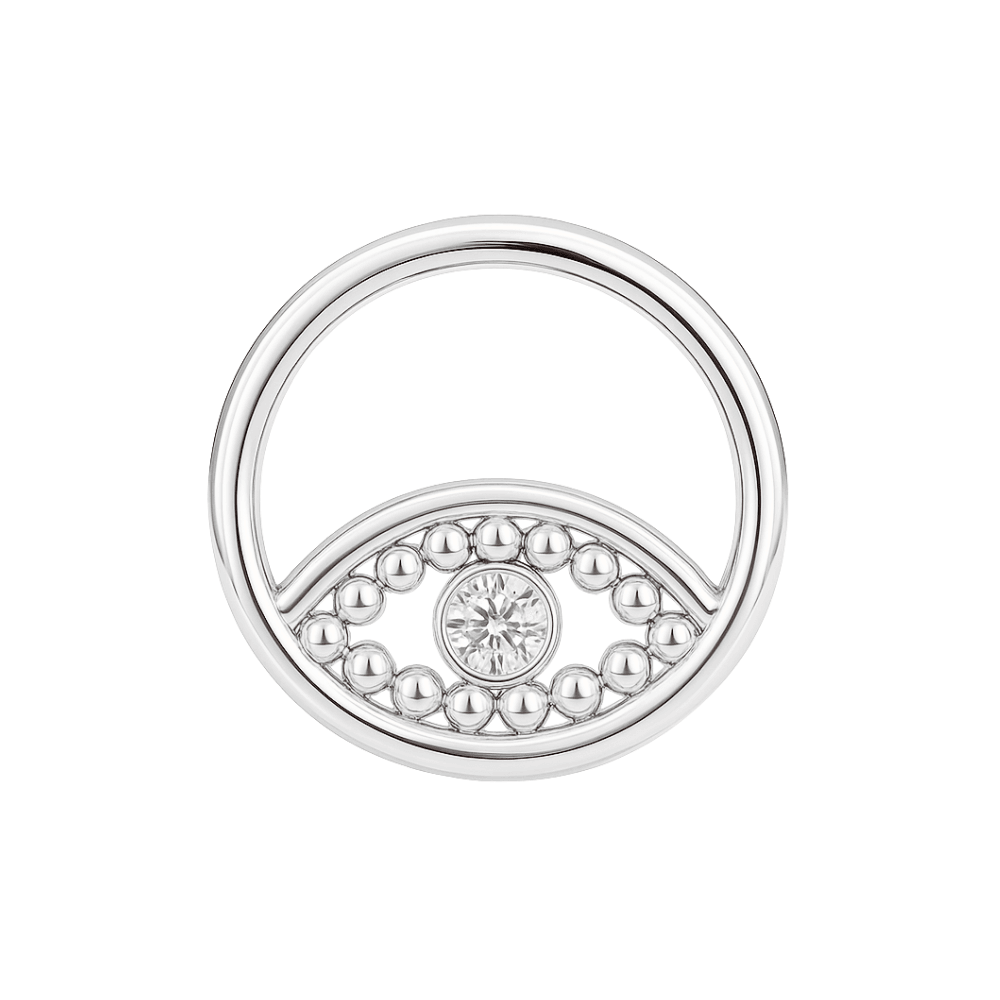 316L Surgical Steel Cubic Zirconia Jewelled Eye Hinged Segment Clicker Ring