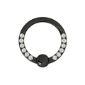 316L Surgical Steel Multi CZ Jewelled BCR Style Segment Clicker Ring