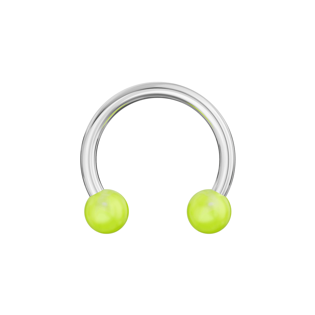 316L Surgical Steel Circular Barbell With Marble UV Balls (Pack of 10)