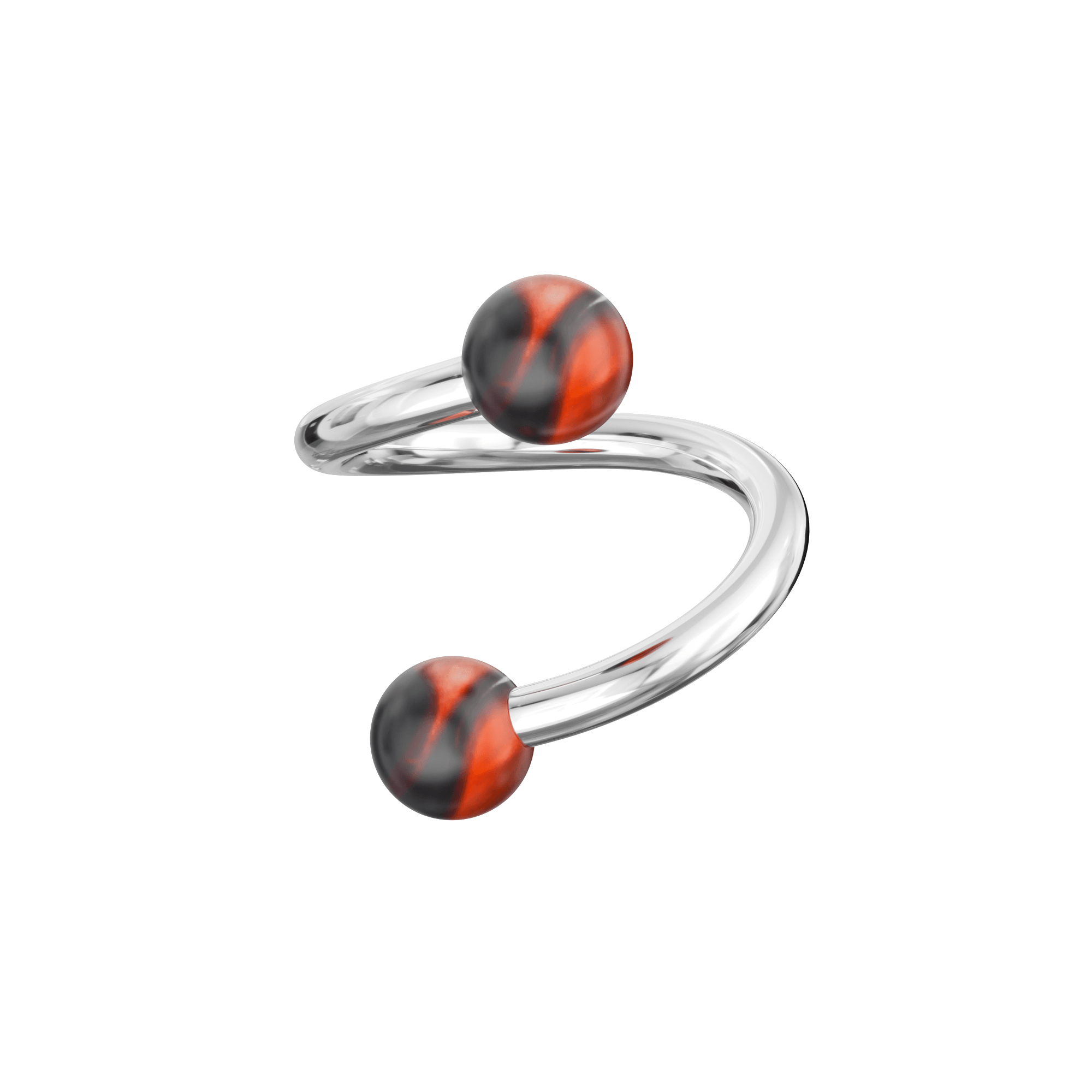 316L Surgical Steel Twisted Barbell With Marble UV Balls (Pack of 10)