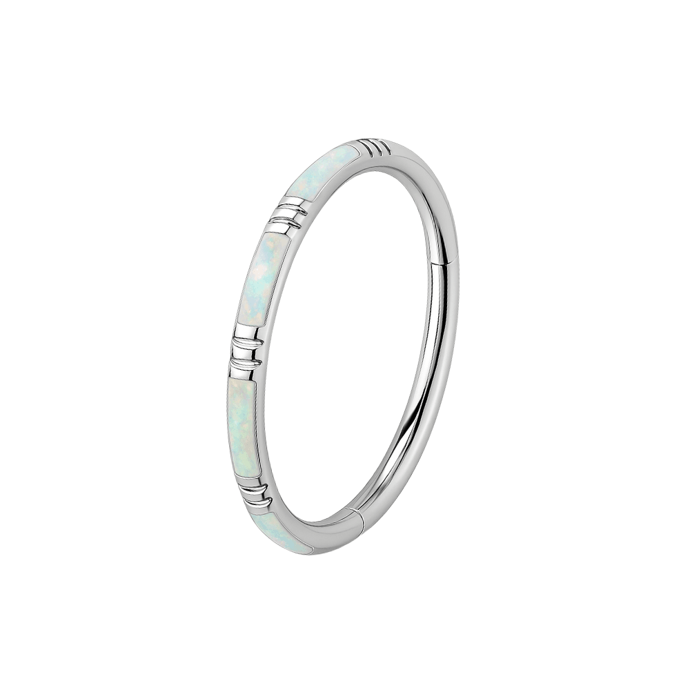 316L Surgical Steel Opal Studded Hinged Segment Clicker Ring