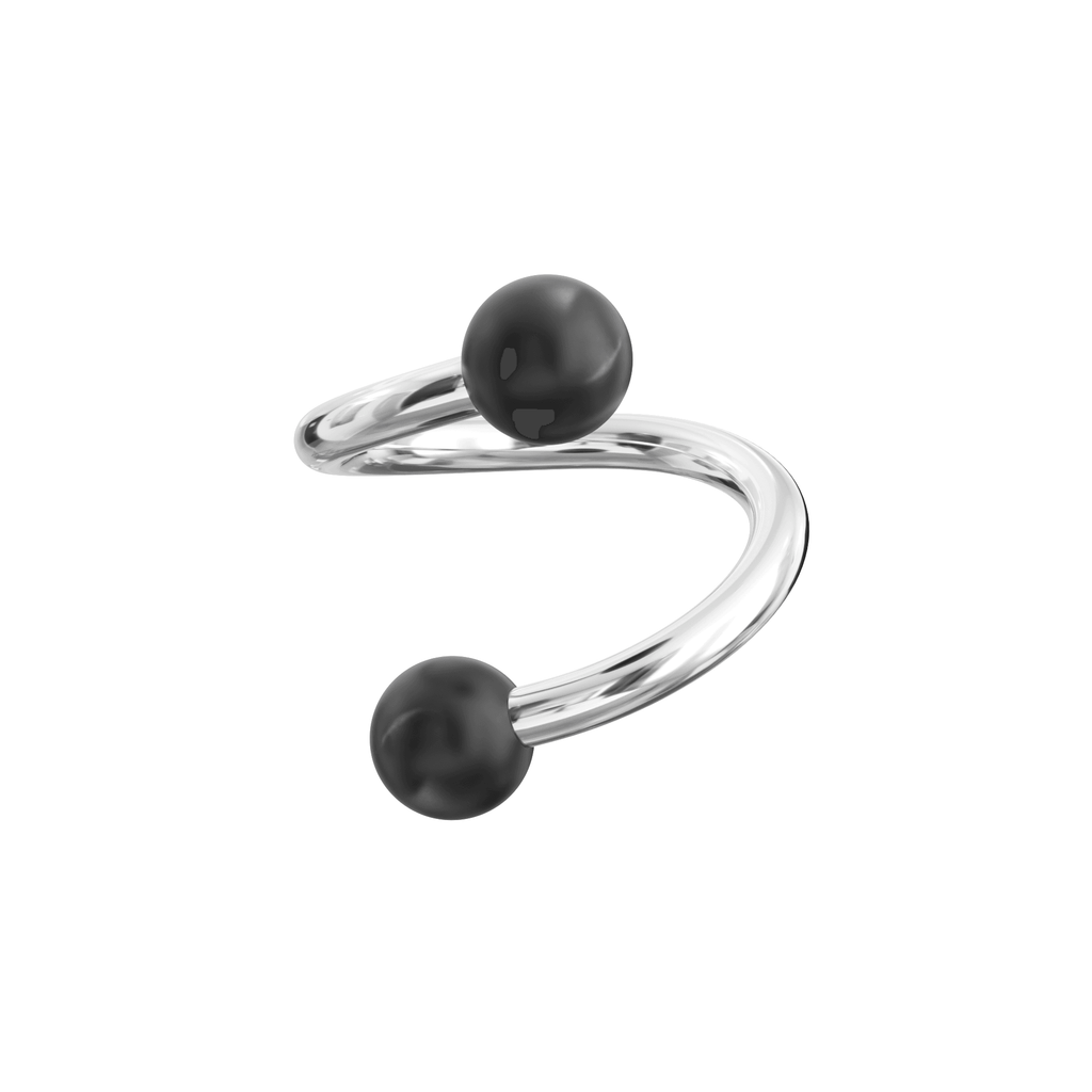 316L Surgical Steel Eyebrow Twisted Barbell with UV Colour Piercing Balls (Pack of 10)