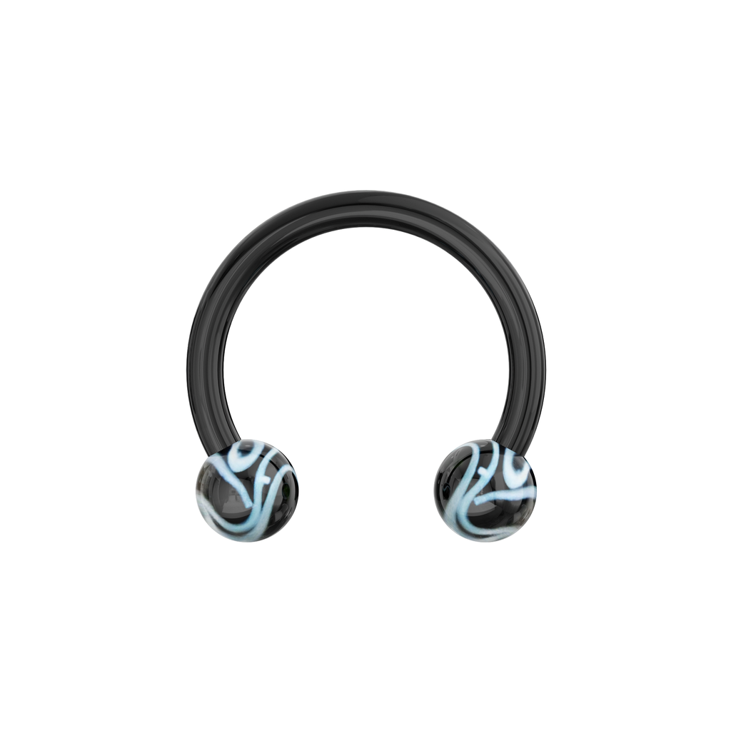 UV Circular Barbell With Marbled UV Balls (Pack of 10)