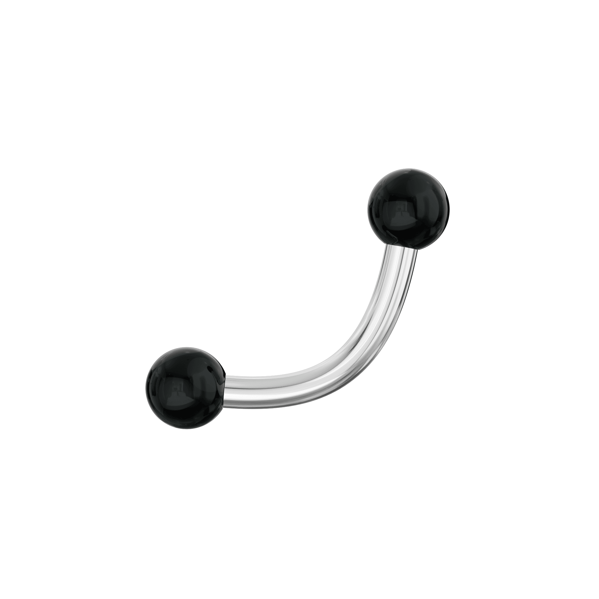316L Surgical Steel Curved Bar with Basic UV Balls (Pack of 10)
